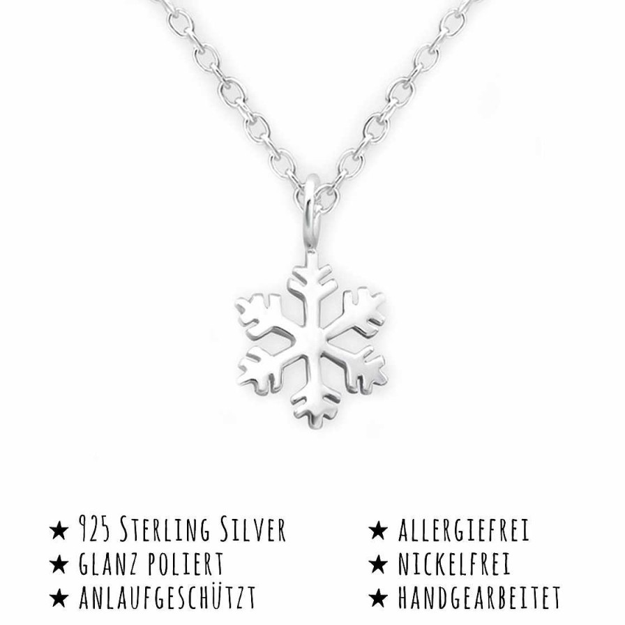 Schmuck Monkimau | Schneeflocken Halskette Aus 925 Silber