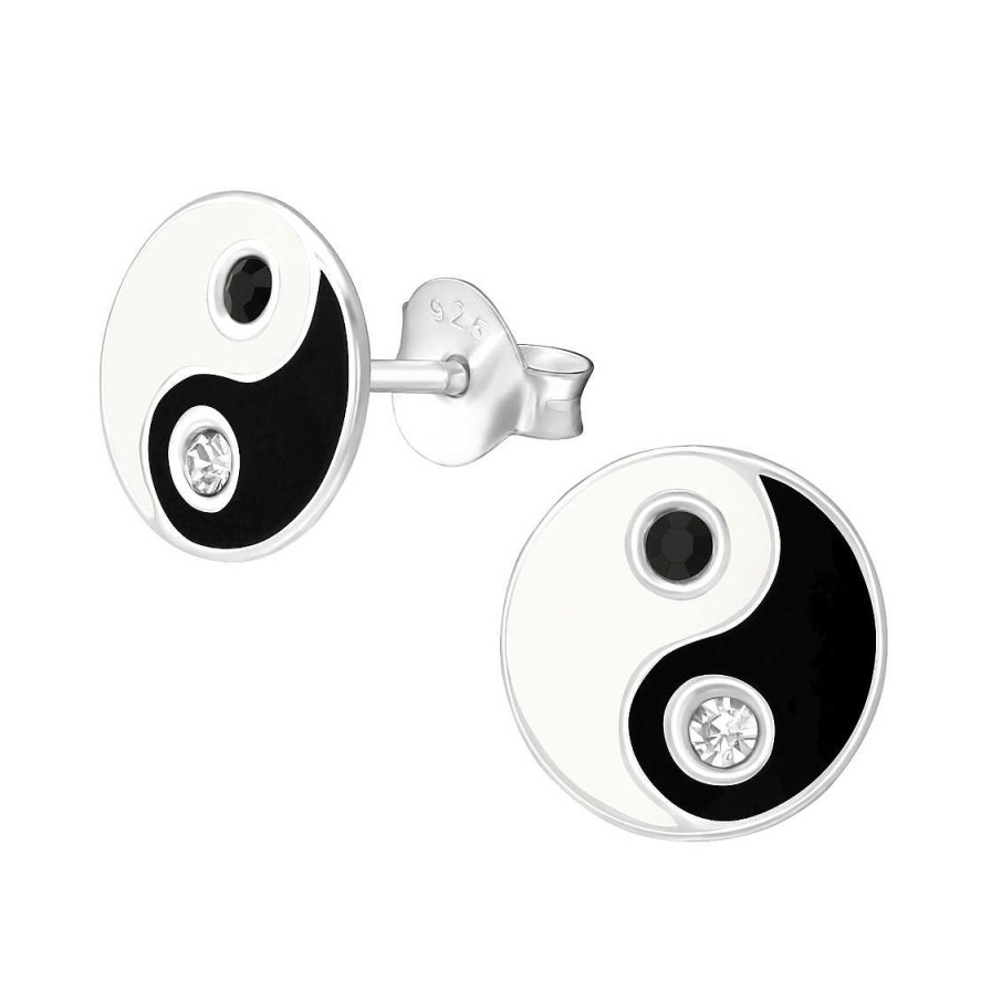 Schmuck Monkimau | Yin Yang Ohrringe Aus 925 Silber