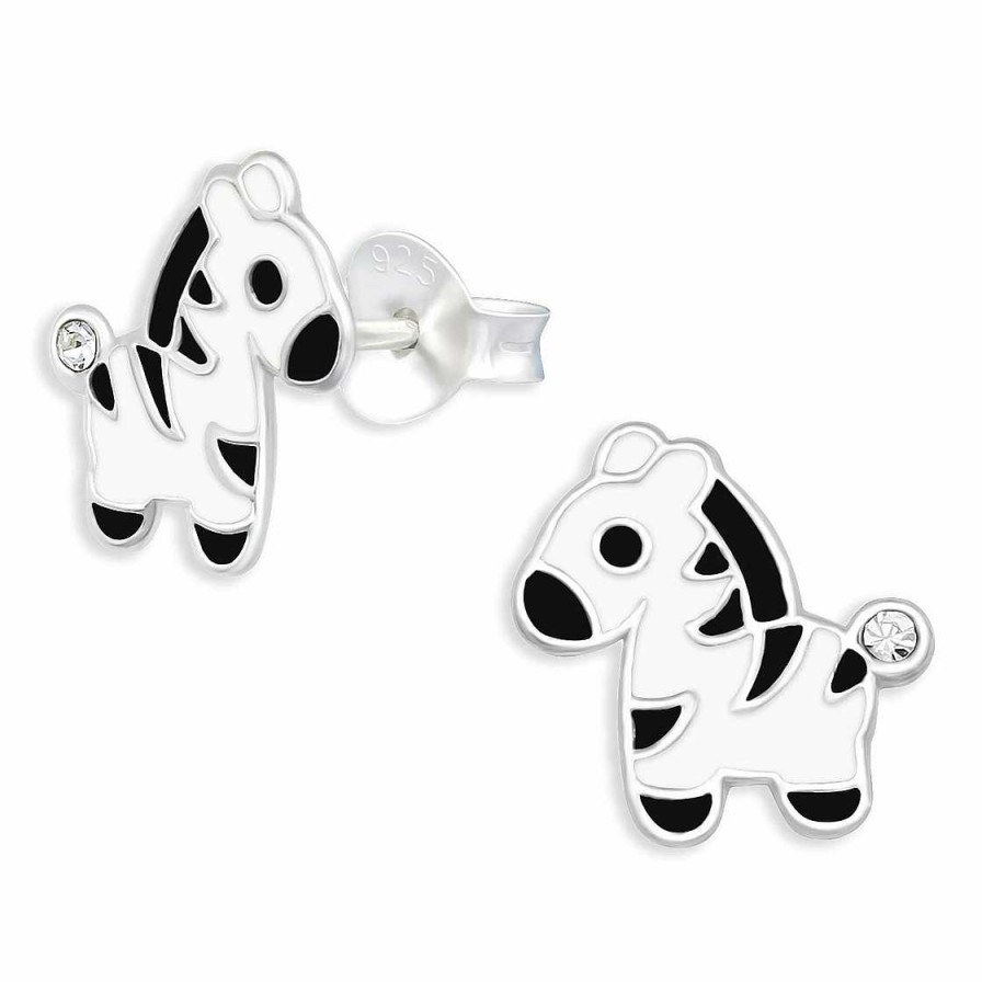 Schmuck Monkimau | Zebra Ohrringe Aus 925 Silber