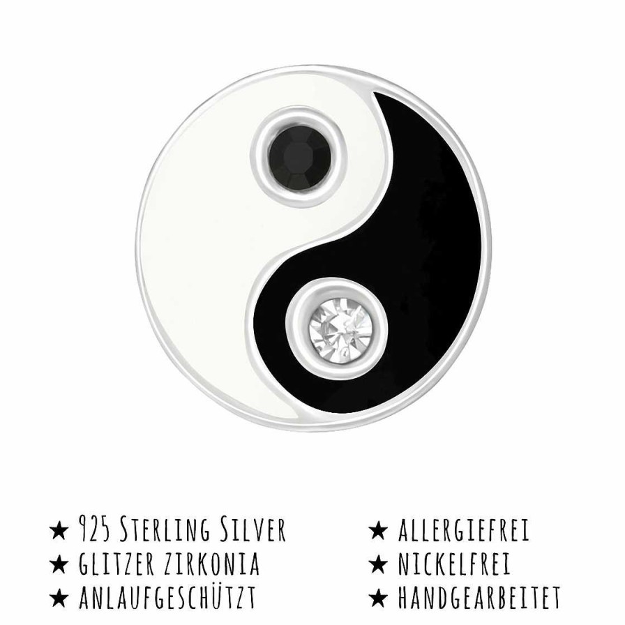 Schmuck Monkimau | Yin Yang Ohrringe Aus 925 Silber