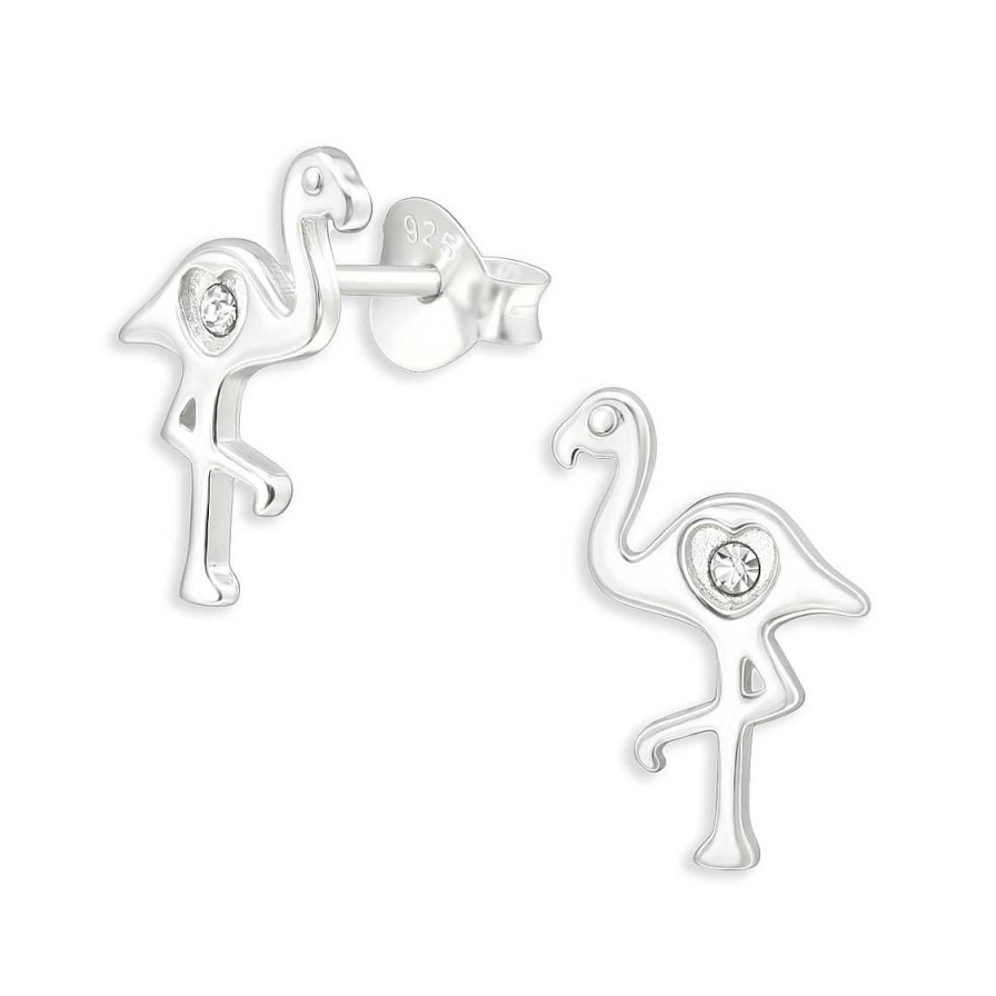 Schmuck Monkimau | Flamingo Kinder Ohrringe Aus 925 Silber