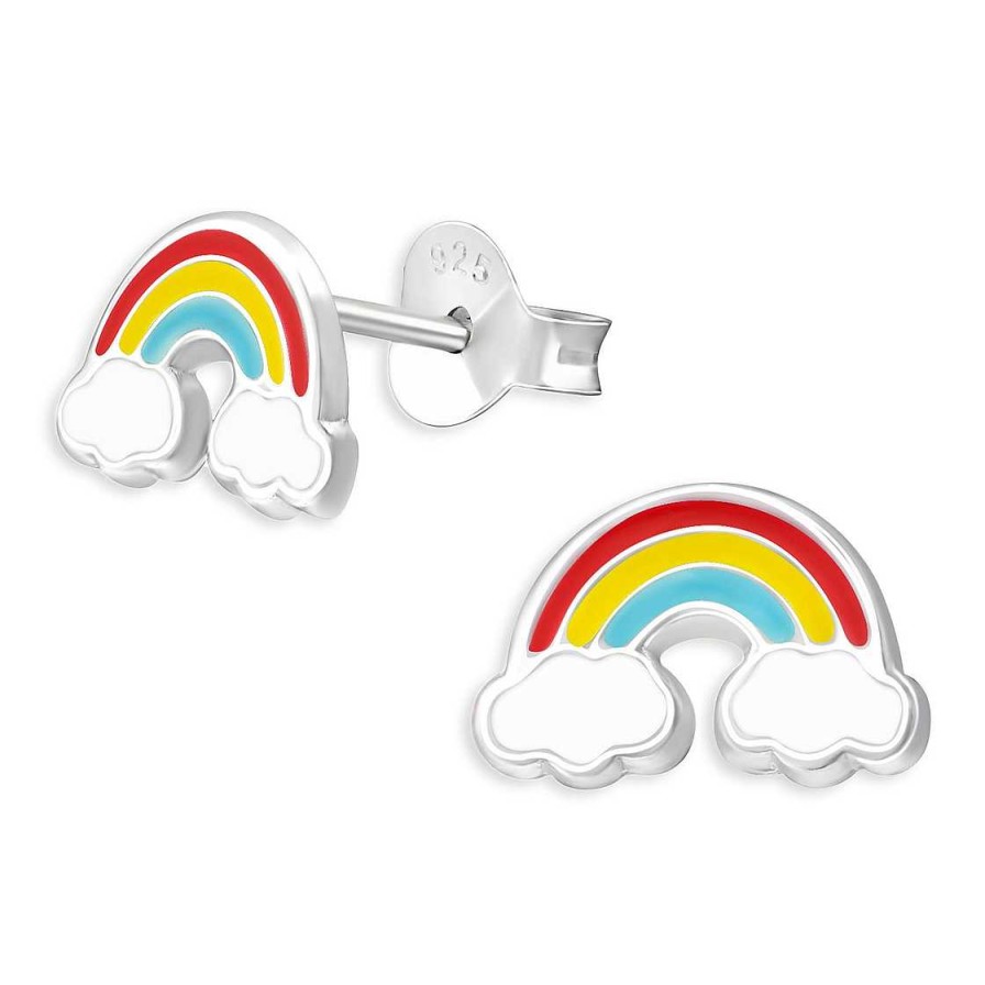 Schmuck Monkimau | Regenbogen Kinder Ohrringe Aus 925 Silber