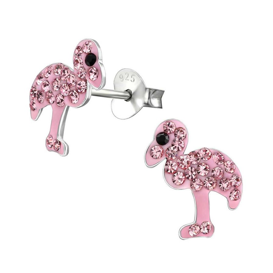 Schmuck Monkimau | Flamingo Ohrringe Aus 925 Silber