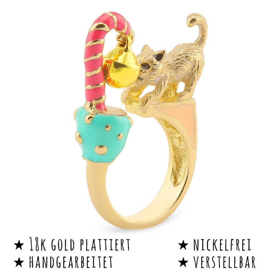 Schmuck Monkimau | Katzen Ring Vergoldet