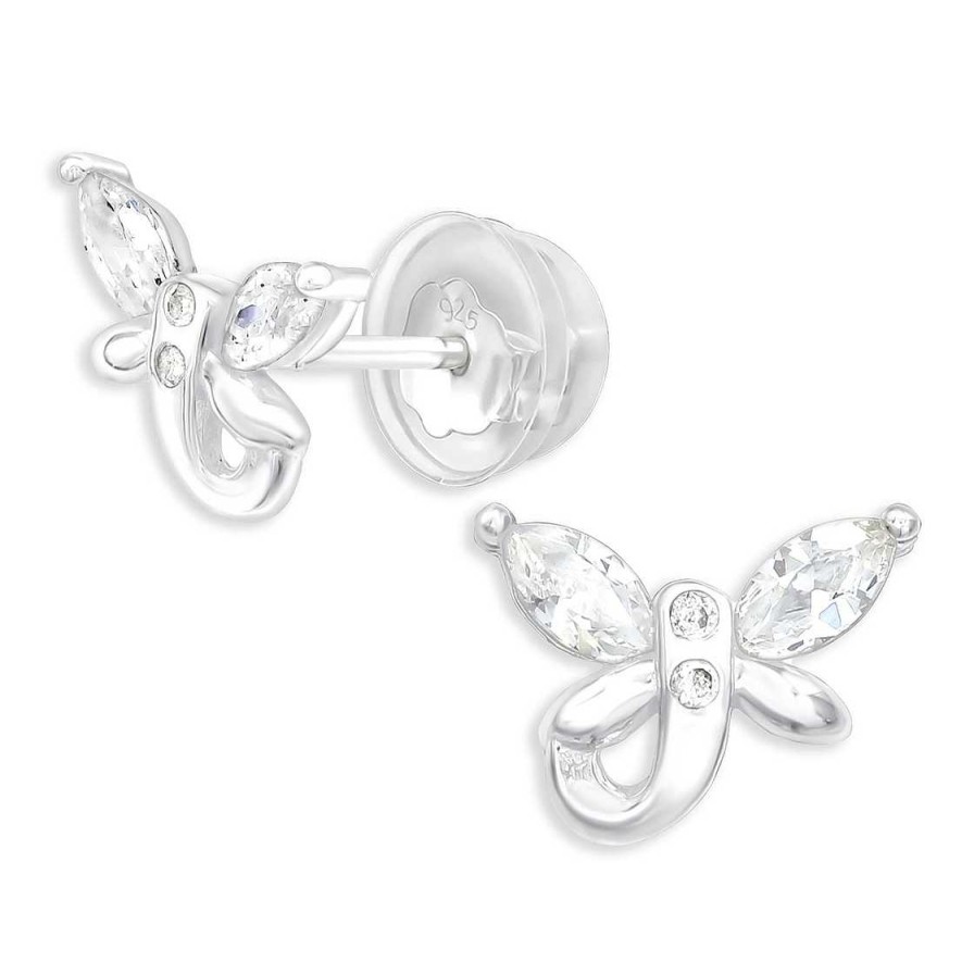 Schmuck Monkimau | Schmetterling Kinder Ohrringe Aus 925 Silber