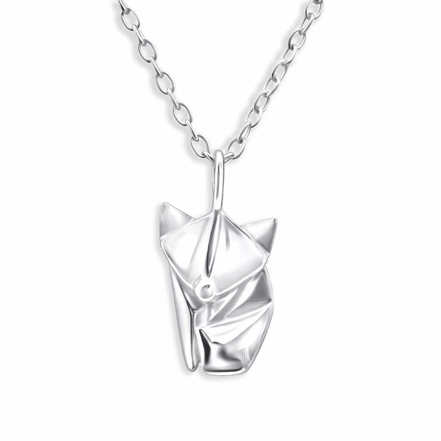 Schmuck Monkimau | Origami Fuchs Halskette Aus 925 Silber