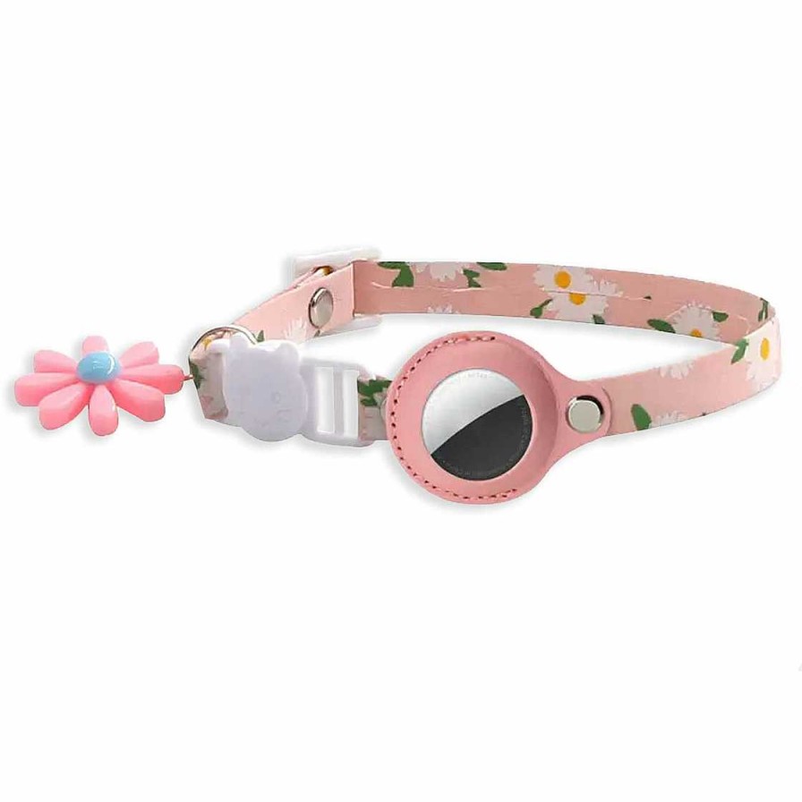 Katze Monkimau Halsb Nder & Geschirre | Katzenhalsband Mit Apple Airtag Halter Und Sicherheitsverschluss Einstellbar Pink