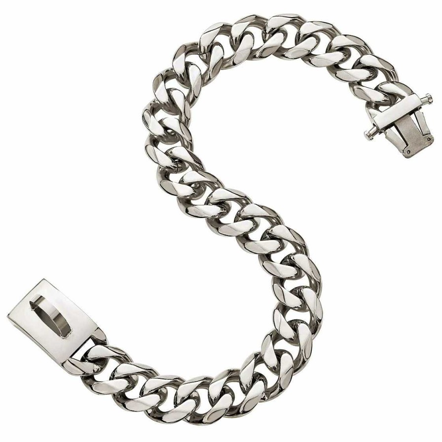 Hund Monkimau Halsb Nder & Geschirre | Hundehalsband Aus Edelstahl Hundekette Silber Plattiert 19Mm Breit - S - 14Inch/36Cm