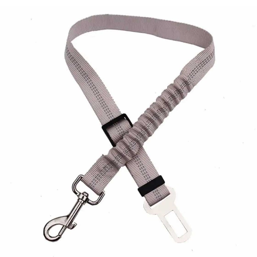 Hund Monkimau Hundetransport | Sicherheitsgurt Mit Ruckd Mpfer Aus Nylon - Grau