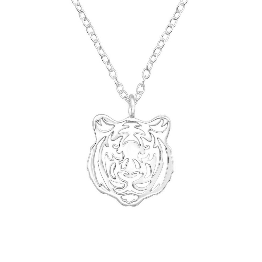 Schmuck Monkimau | Tiger Halskette Aus 925 Silber