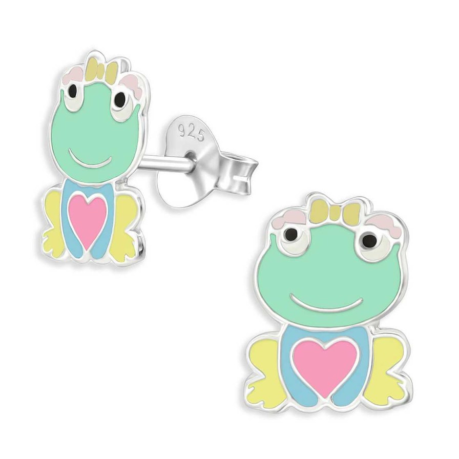 Schmuck Monkimau | Frosch Kinder Ohrringe Aus 925 Silber