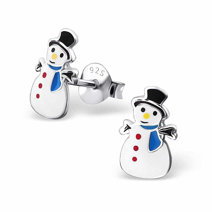 Schmuck Monkimau | Schneemann Ohrringe Aus 925 Silber