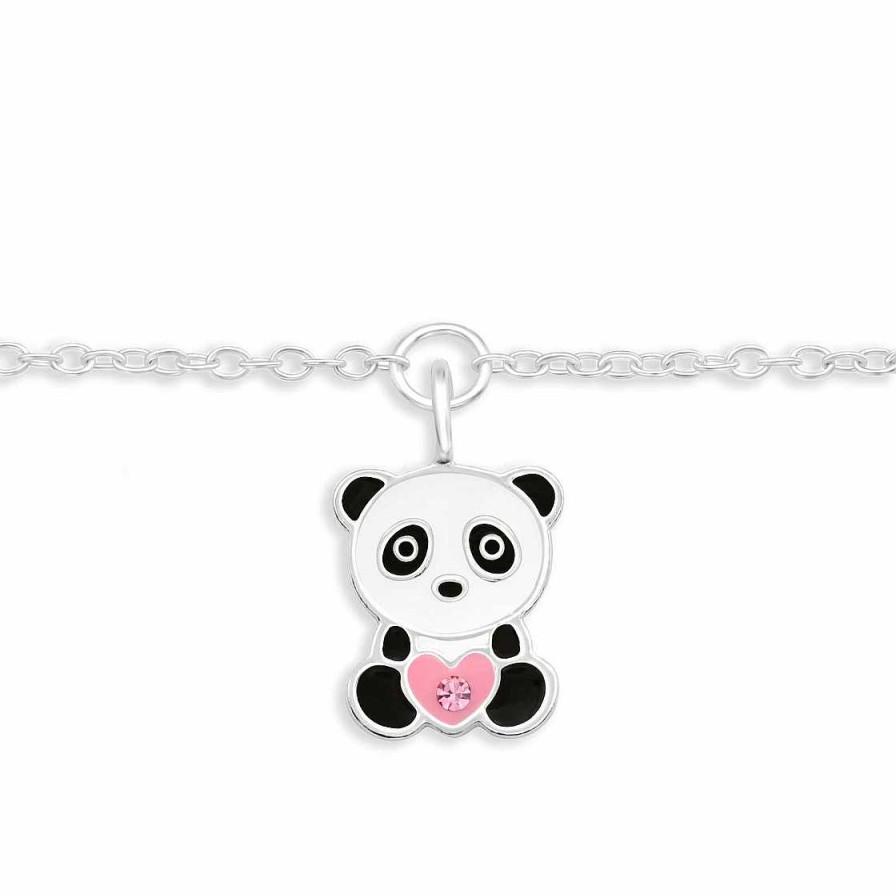 Schmuck Monkimau | Armkette Mit Panda Anh Nger Aus 925 Silber