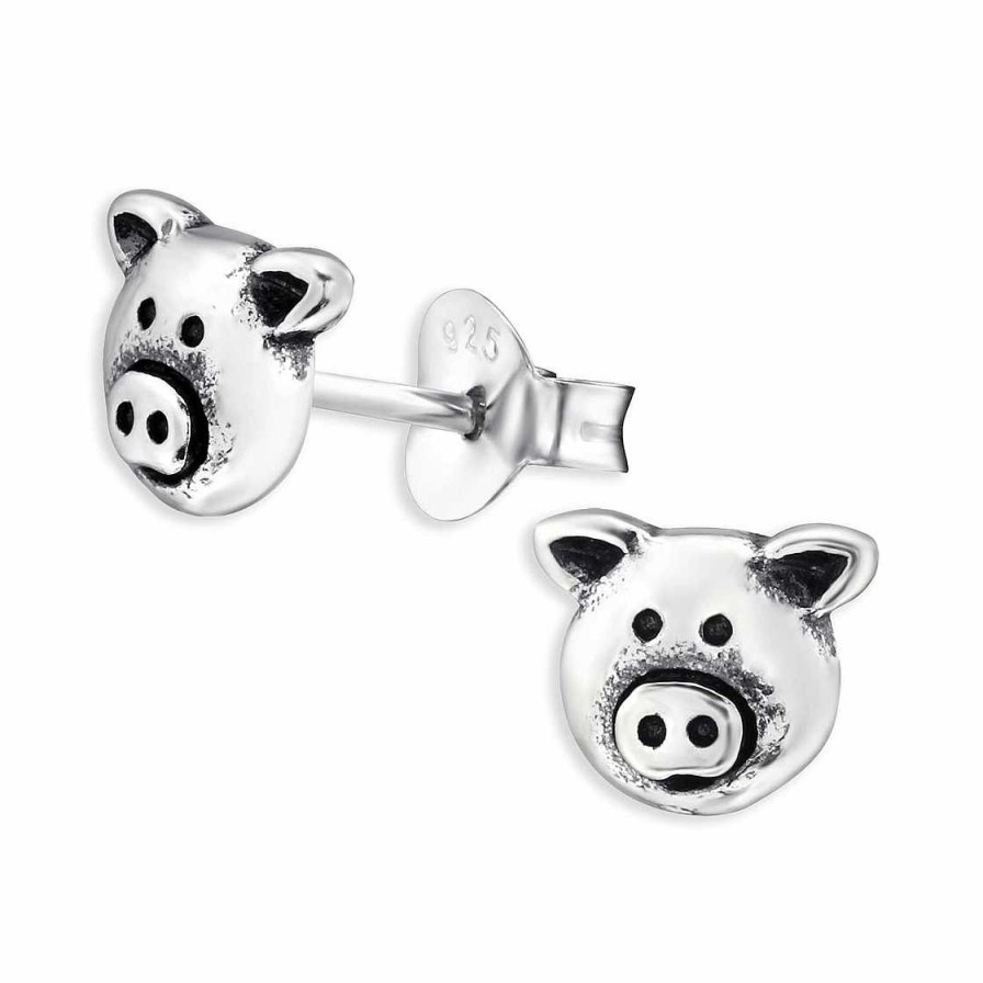 Schmuck Monkimau | Schweine Ohrringe Aus 925 Silber