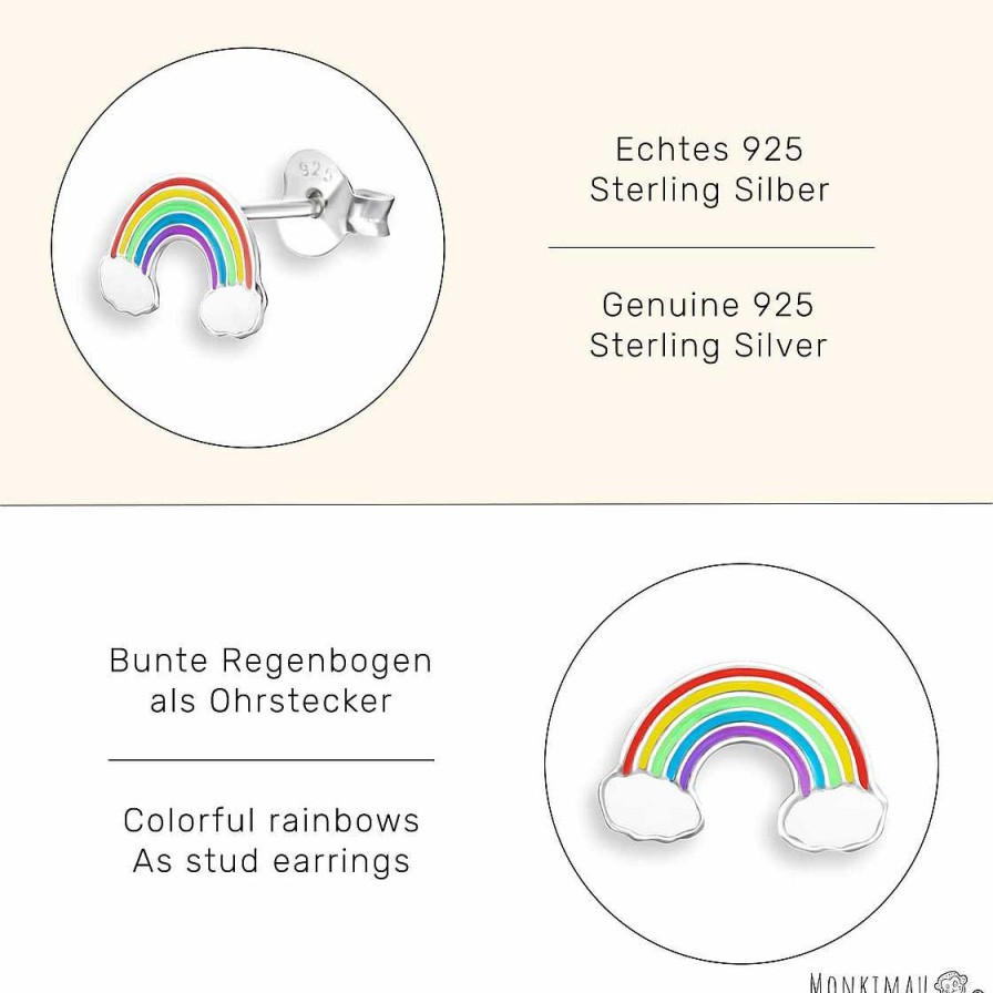 Schmuck Monkimau | Regenbogen Ohrringe Aus 925 Silber