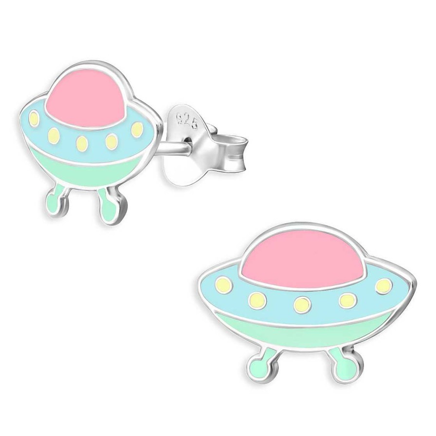 Schmuck Monkimau | Ufo Kinder Ohrringe Aus 925 Silber