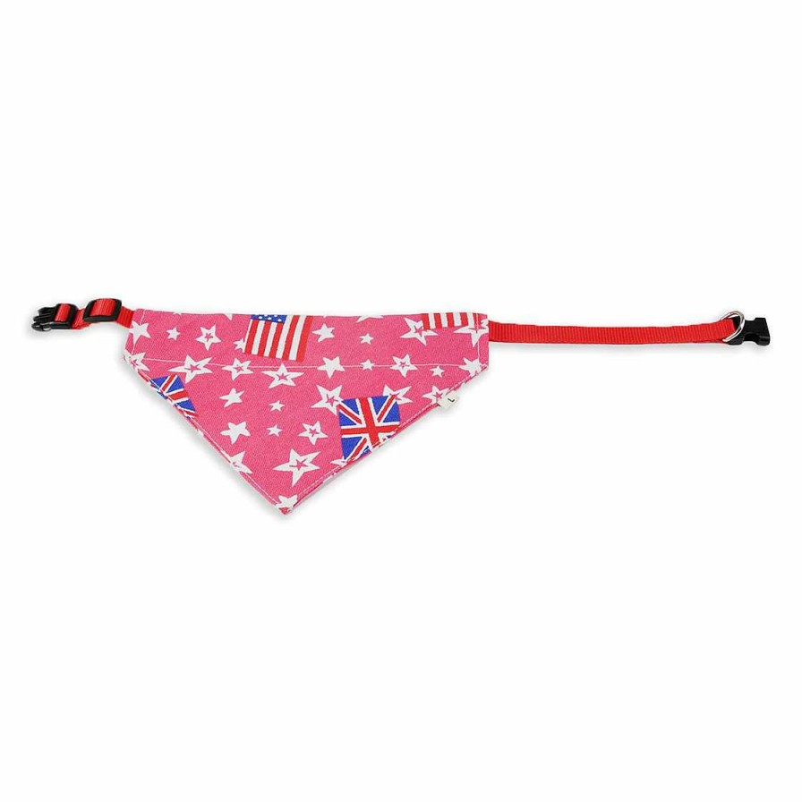 Hund Monkimau Halsb Nder & Geschirre | Halsband Mit Hundehalstuch Usa Und England Flagge