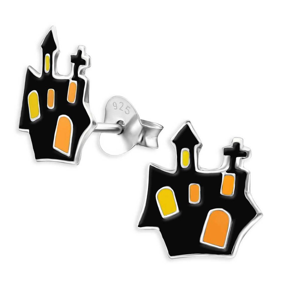 Schmuck Monkimau | Halloween Geisterhaus Kinder Ohrringe Aus 925 Silber