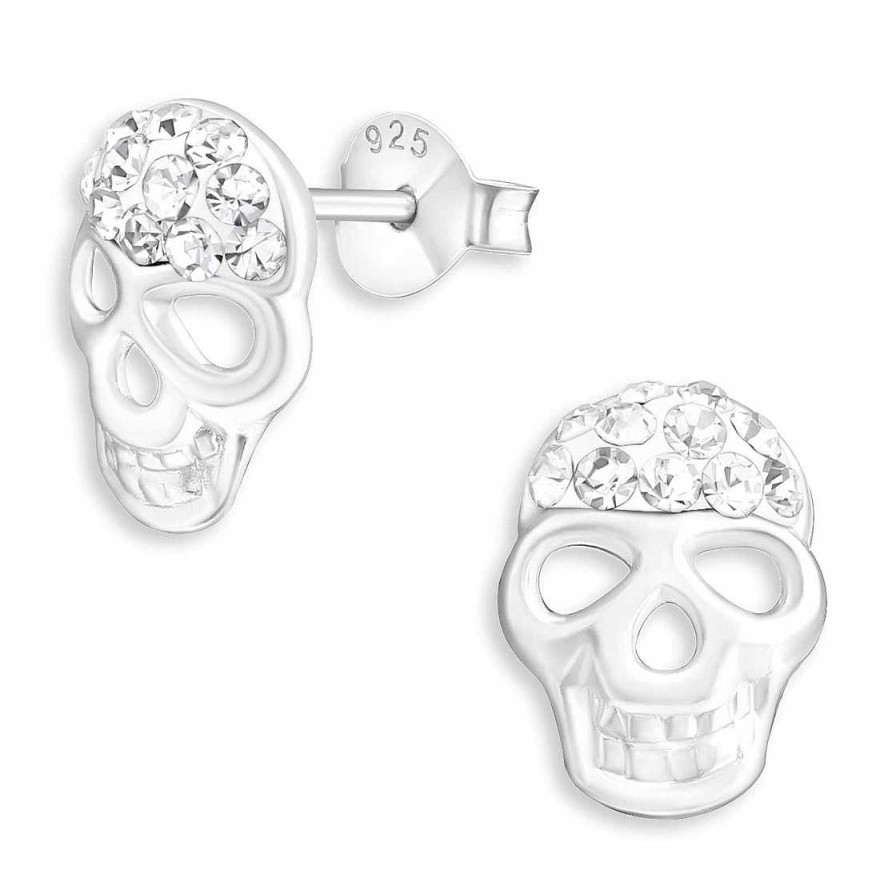 Schmuck Monkimau | Totenkopf Ohrringe Aus 925 Silber