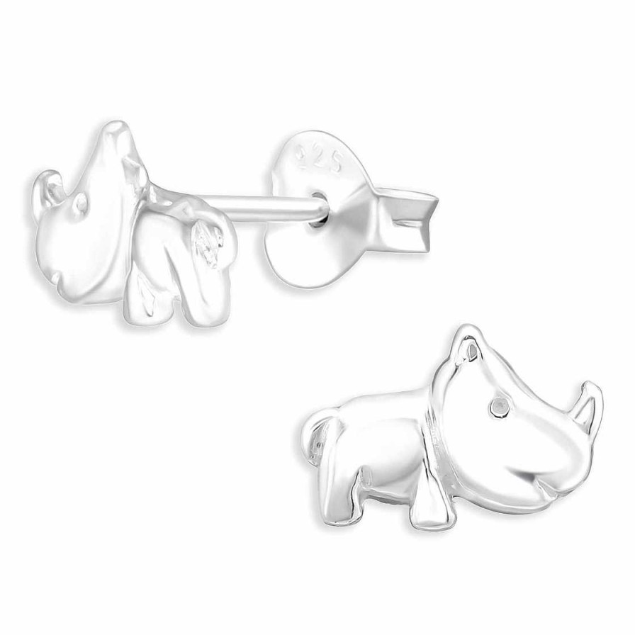 Schmuck Monkimau | Nashorn Ohrringe Aus 925 Silber