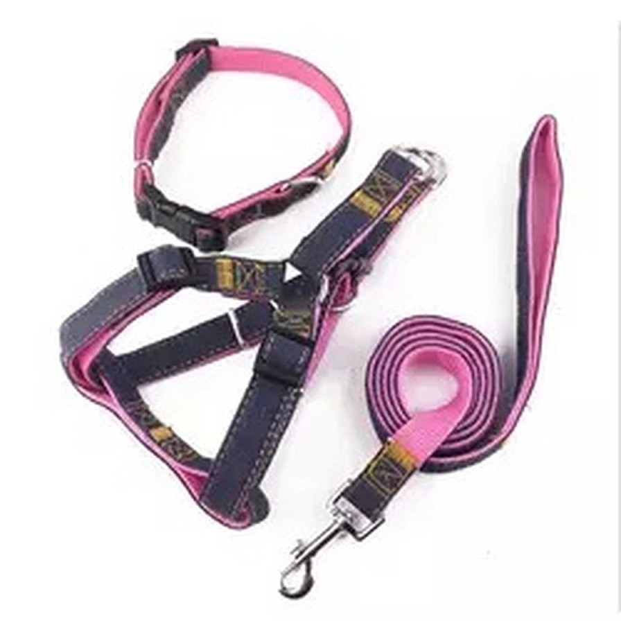 Hund Monkimau Halsb Nder & Geschirre | Hunde Geschirr Halsband Und Leine Im Set F R Gro E Hunde - L In Pink