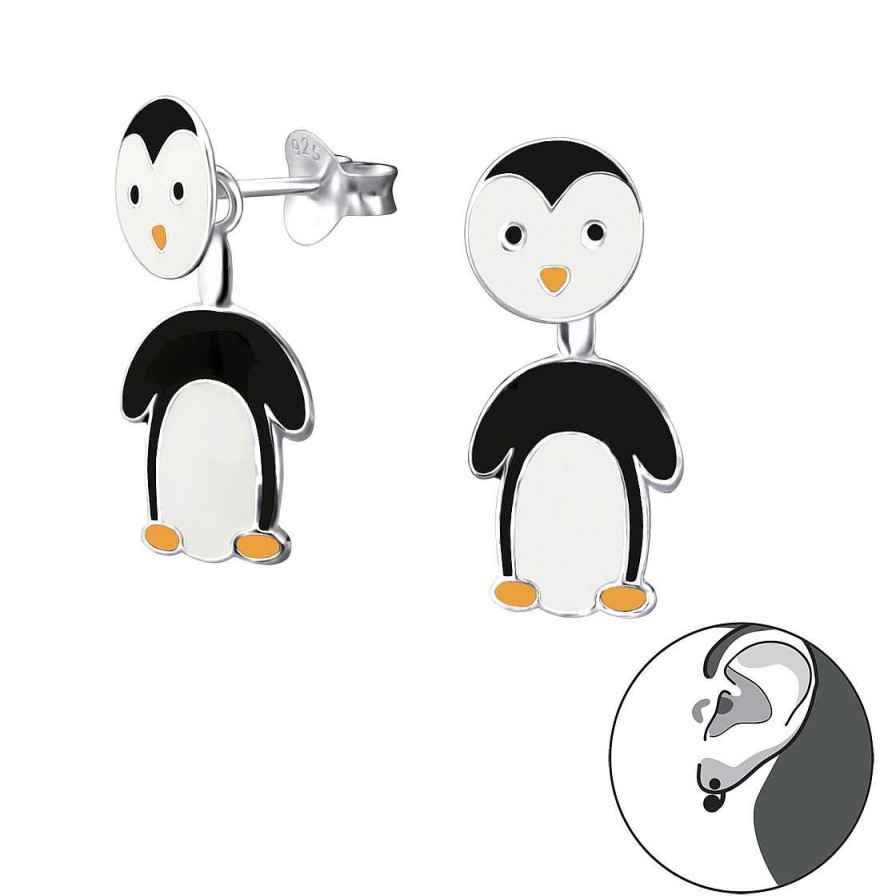 Schmuck Monkimau | Pinguin Ohrringe Aus 925 Silber