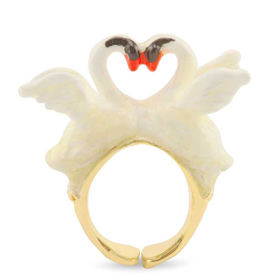 Schmuck Monkimau | Schwan Ring Vergoldet