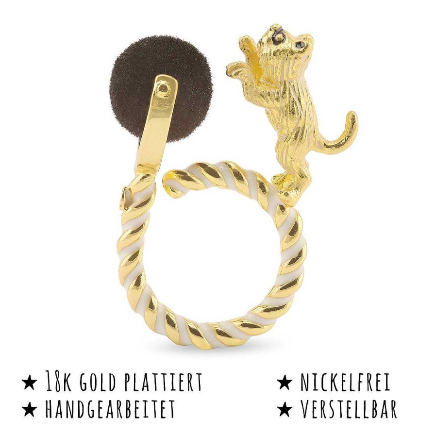 Schmuck Monkimau | Katzen Ring Vergoldet