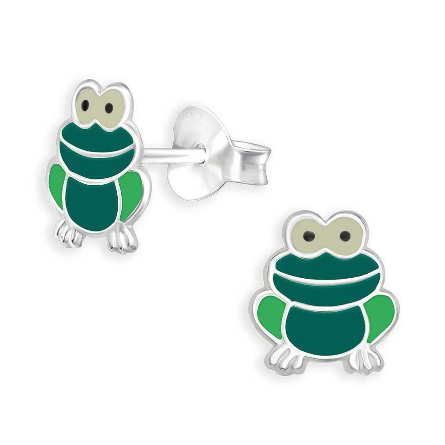 Schmuck Monkimau | Frosch Kinder Ohrringe Aus 925 Silber