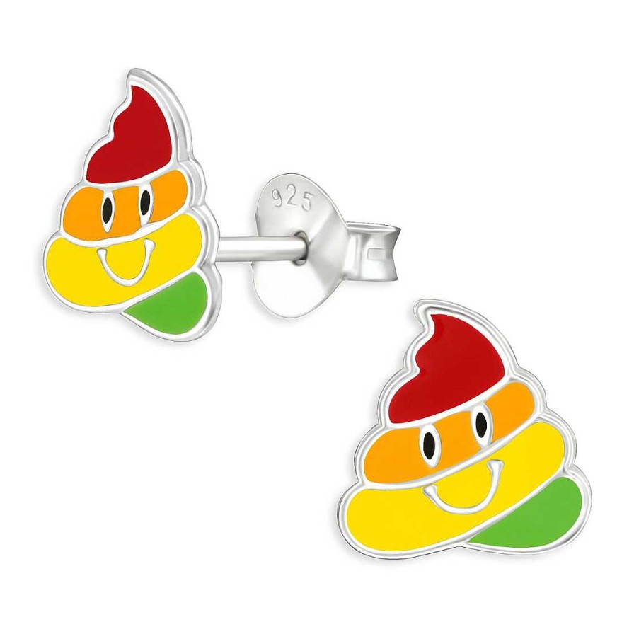 Schmuck Monkimau | Kaka Emoji Kinder Ohrringe Aus 925 Silber