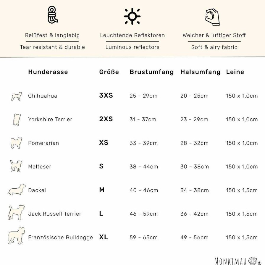 Hund Monkimau Halsb Nder & Geschirre | Geschirr F R Hund Und Katze Mit Leine In Grau