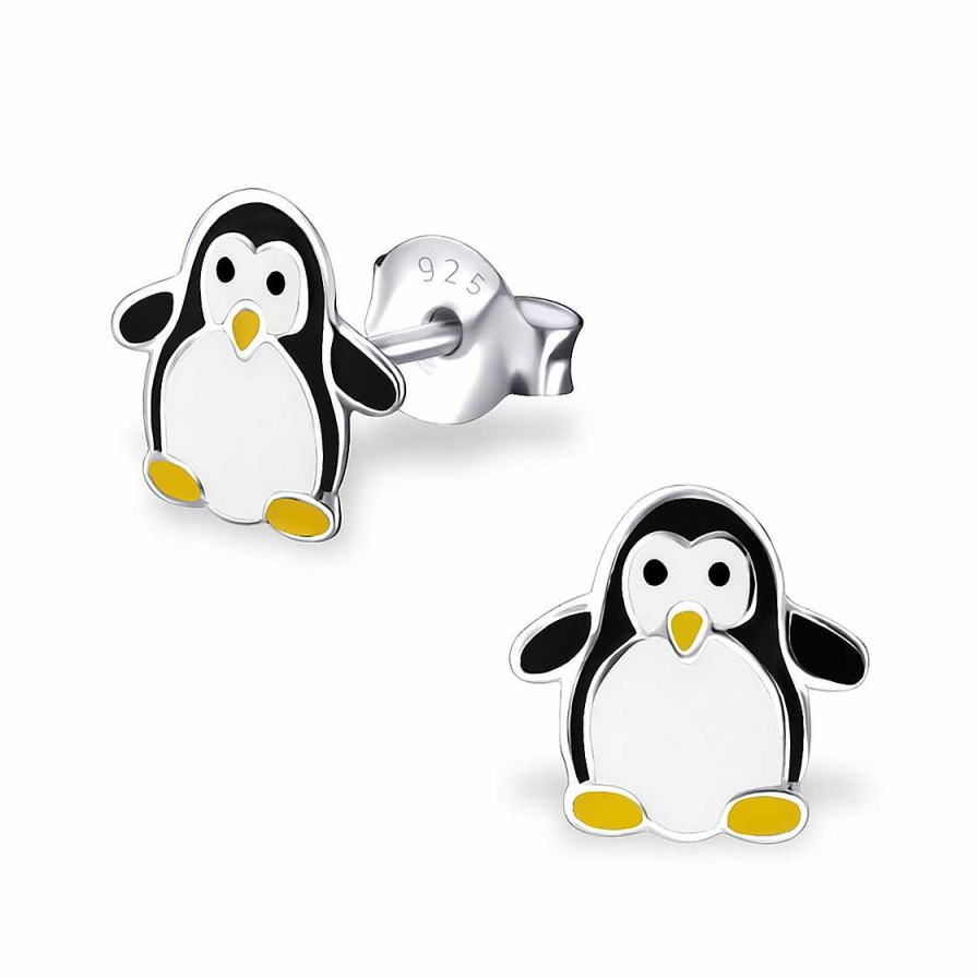 Schmuck Monkimau | Pinguin Ohrringe Aus 925 Silber