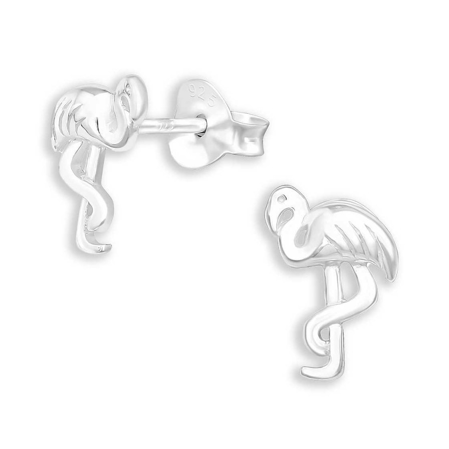 Schmuck Monkimau | Flamingo Kinder Ohrringe Aus 925 Silber