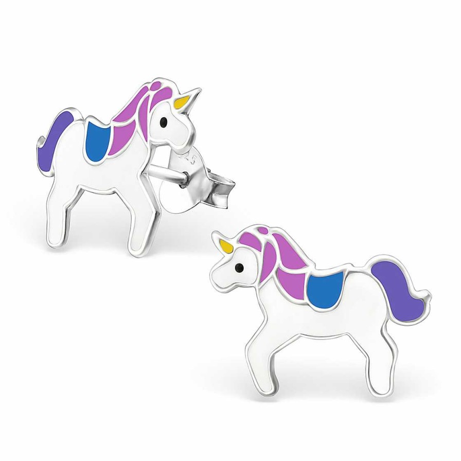 Schmuck Monkimau | Einhorn Kinder-Ohrringe Aus 925 Silber