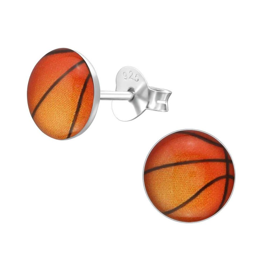 Schmuck Monkimau | Basketball Ohrringe Aus 925 Silber