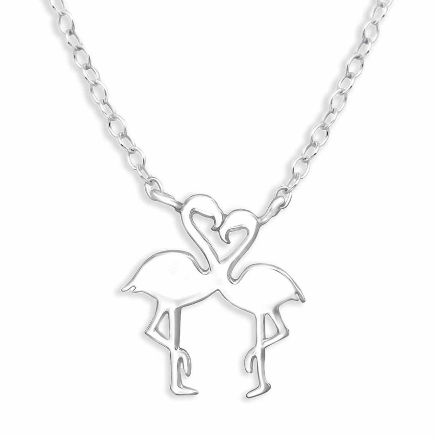 Schmuck Monkimau | Flamingo Halskette Aus 925 Silber