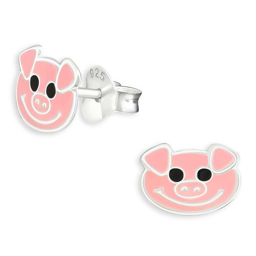 Schmuck Monkimau | Schweinchen Kinder Ohrringe Aus 925 Silber