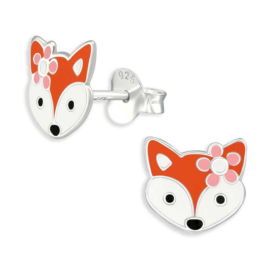 Schmuck Monkimau | Fuchs Kinder Ohrringe Aus 925 Silber