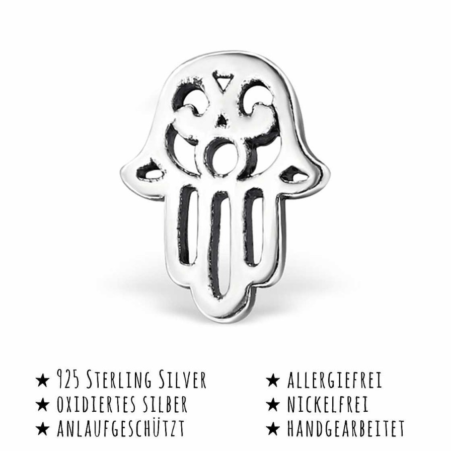 Schmuck Monkimau | Hamsa Hand Ohrringe Aus 925 Silber