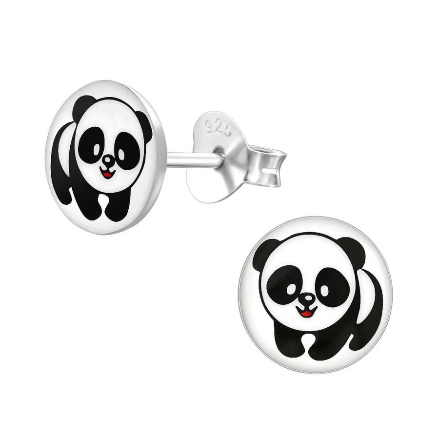 Schmuck Monkimau | Panda Ohrringe Aus 925 Silber