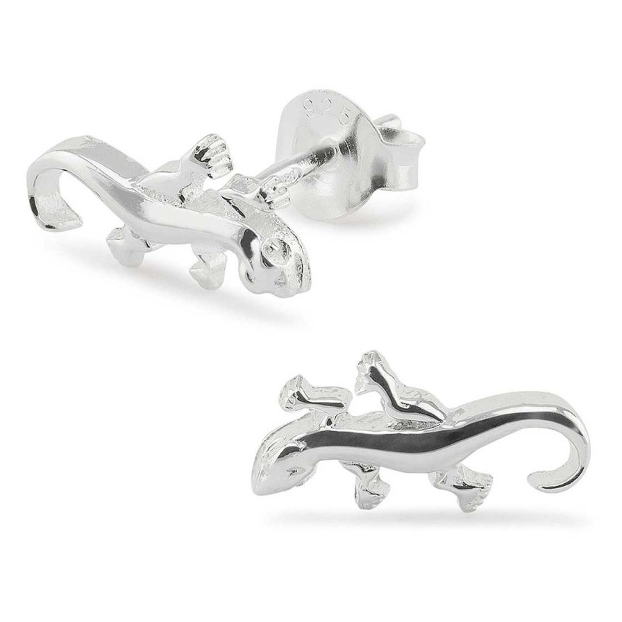 Schmuck Monkimau | Gecko Ohrringe Aus 925 Silber