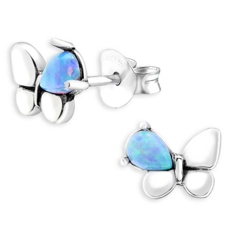 Schmuck Monkimau | Opal Schmetterling Ohrringe Aus 925 Silber