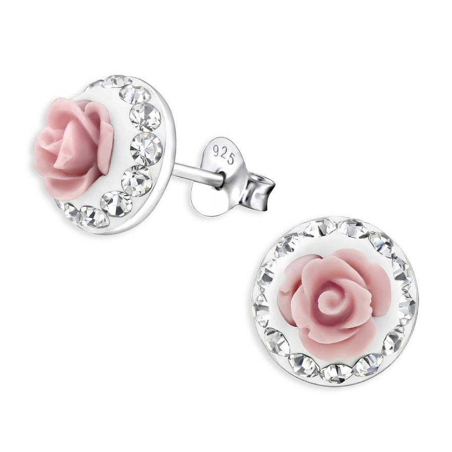 Schmuck Monkimau | Rosen Kinder Ohrringe Aus 925 Silber