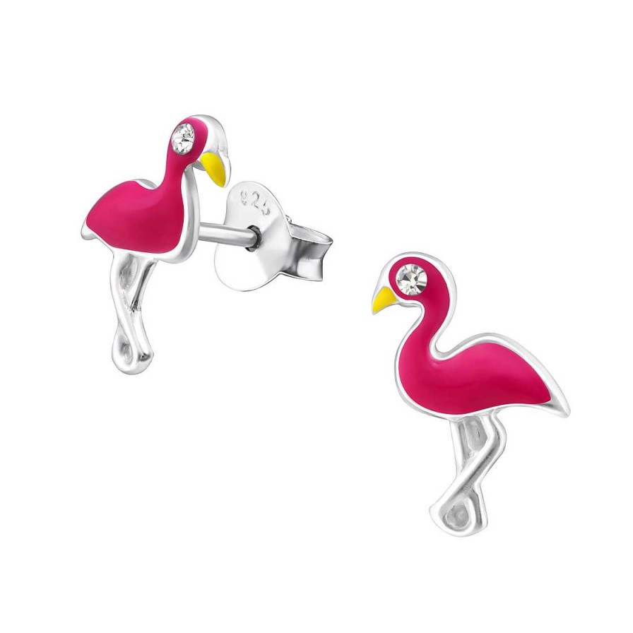 Schmuck Monkimau | Flamingo Ohrringe Aus 925 Silber