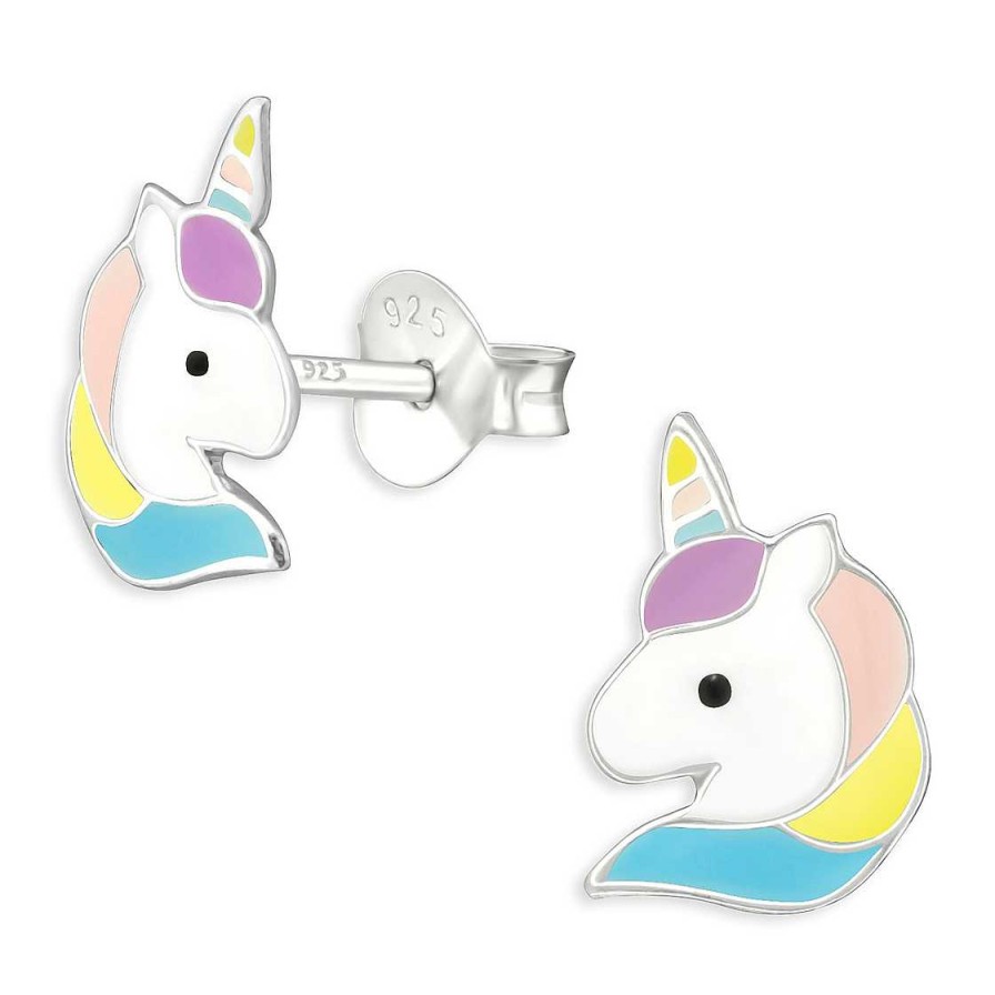 Schmuck Monkimau | Einhorn Kinder Ohrringe Aus 925 Silber