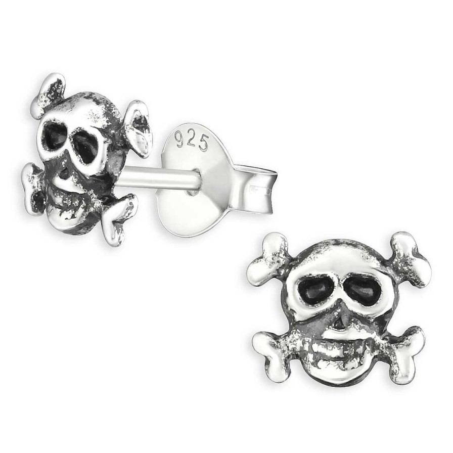 Schmuck Monkimau | Totenkopf Ohrringe Aus 925 Silber