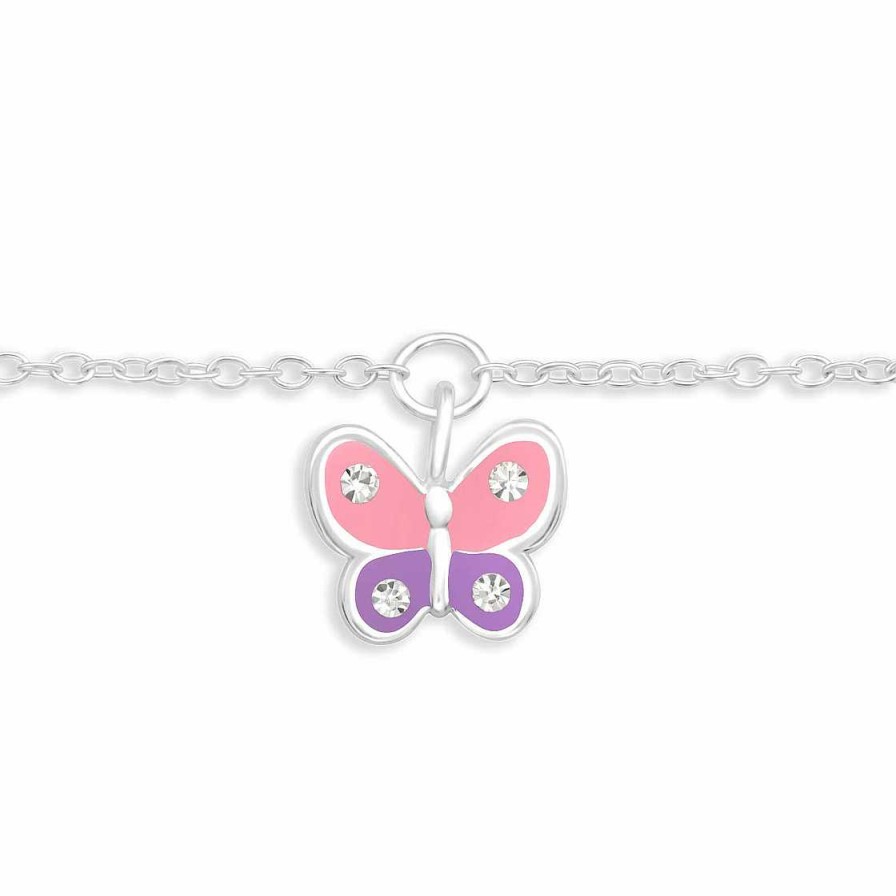 Schmuck Monkimau | Armkette Mit Schmetterling Anh Nger Aus 925 Silber